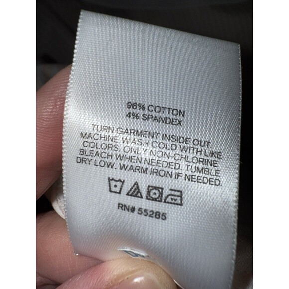 Express One Shoulder Stripe Poplin Shirt Peach White Pleated Long Sleeve NWT XL - Picture 8 of 12